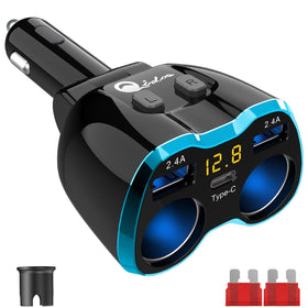 Qidoe front view adapter showing ports and compact design for convenient charging