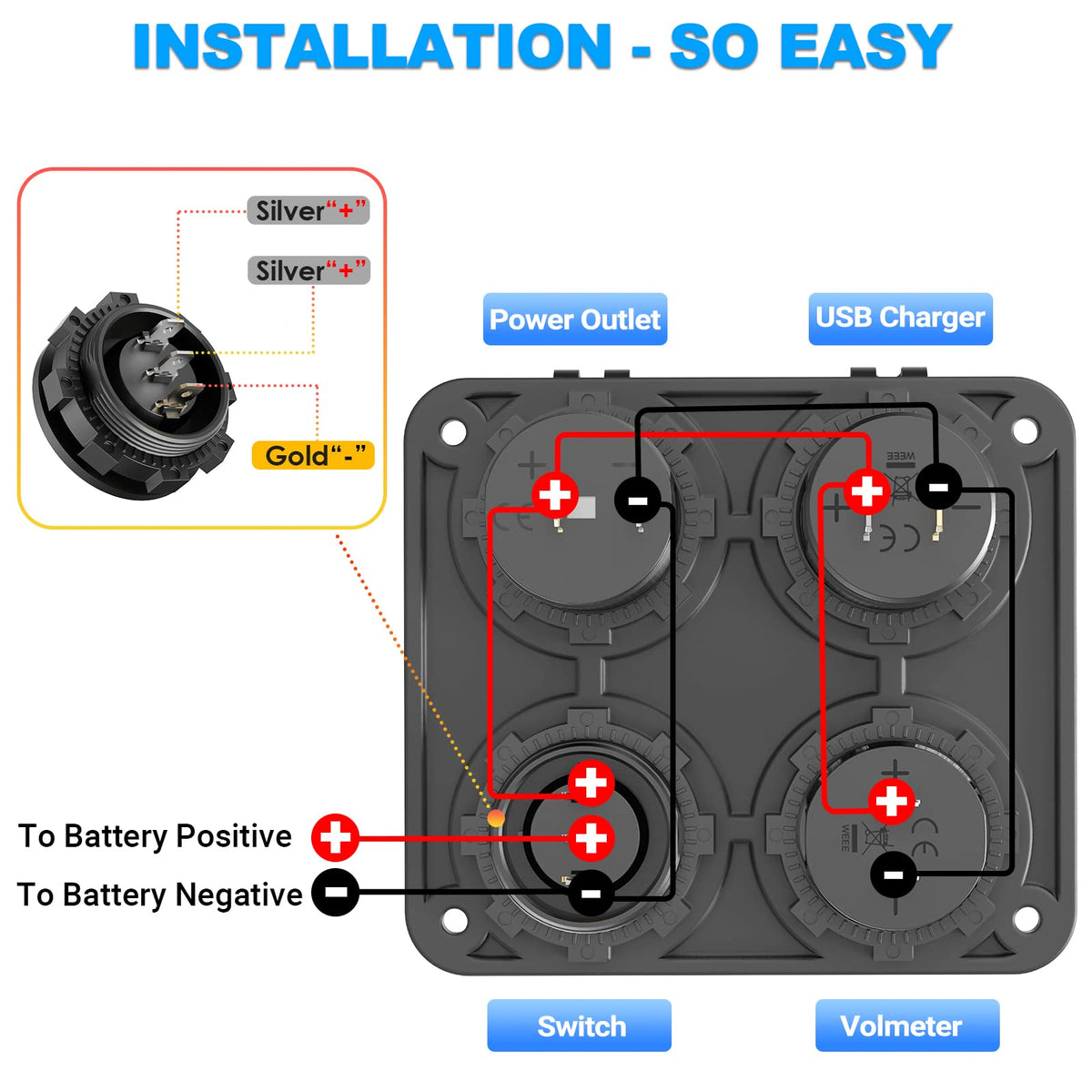 Qidoe size and wiring scale with connectors for easy installation