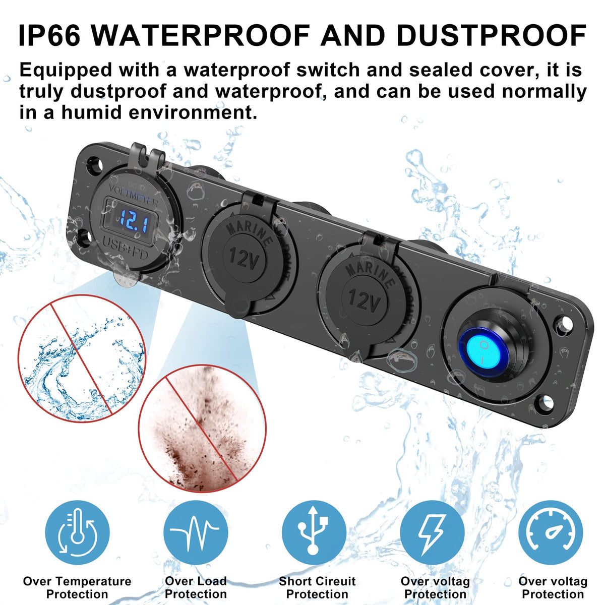 Qidoe waterproof rocker switch for reliable on/off control in wet conditions