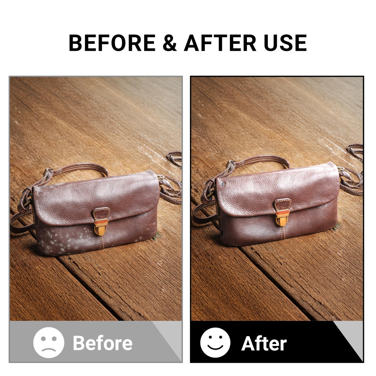 QIFEISHANKA before and after Coach bag restoration, reveals improved leather brightness