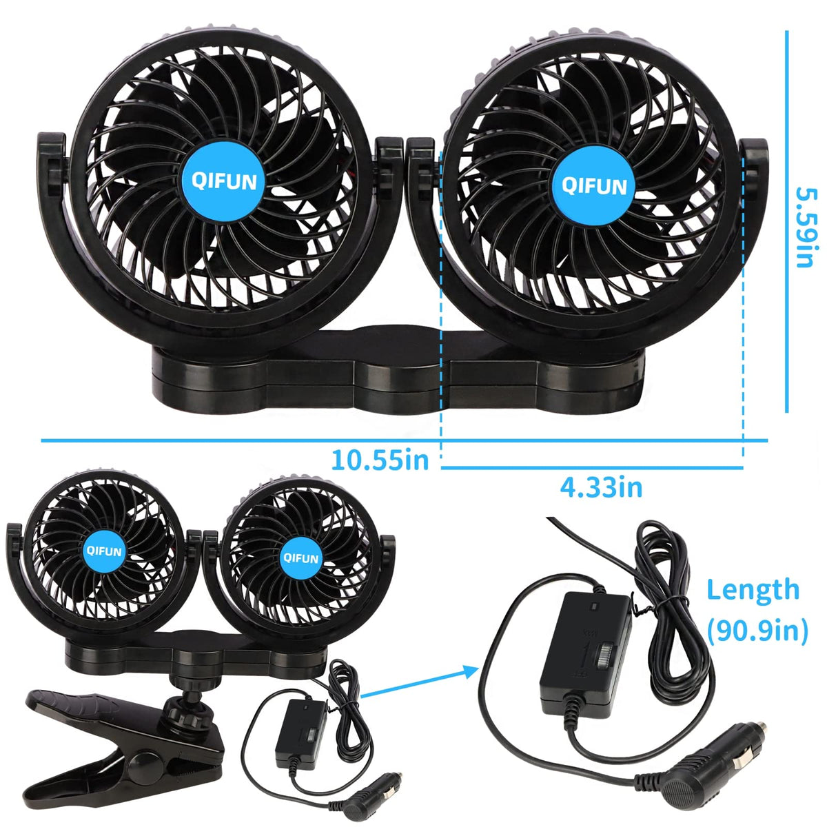 QIFUN size comparison next to soda can showing compact scale and portable convenience