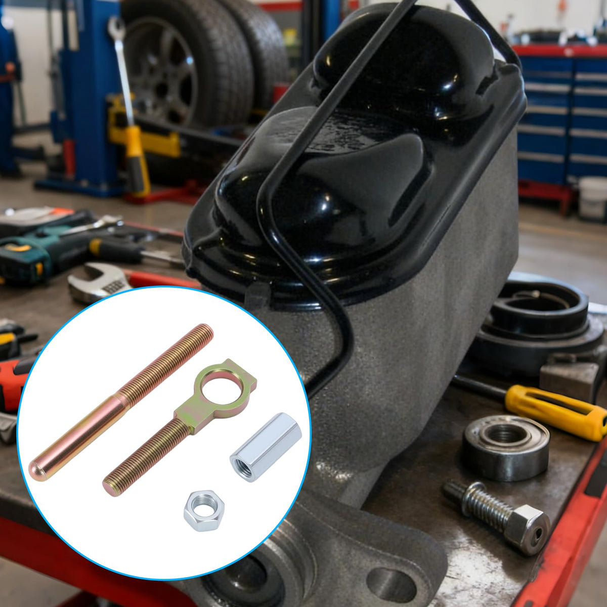 Qiilu installed under dashboard showing direct-fit brake linkage benefit