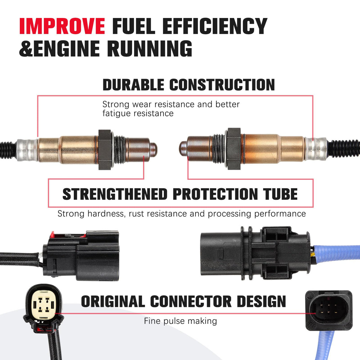 QIJIAUTO sensor wiring harnesss with 460mm and 720mm lengths for proper routing