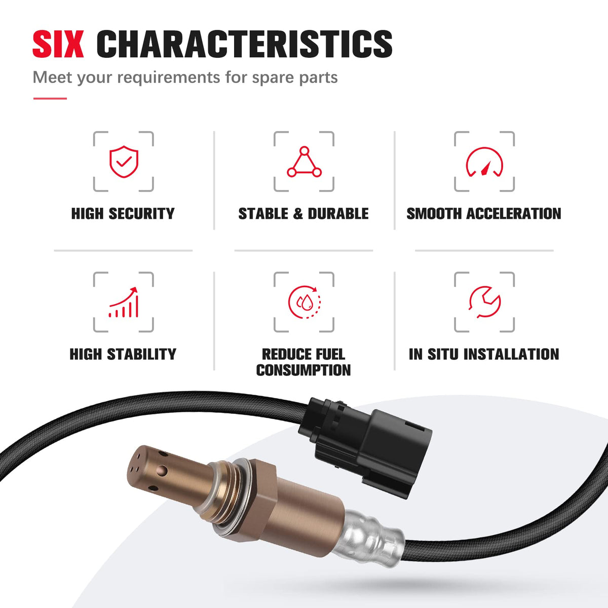 QIJIAUTO sensor wiring length displayed to confirm reach and installation ease