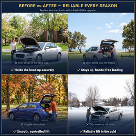 QiMox struts being installed in a garage enabling DIY replacement