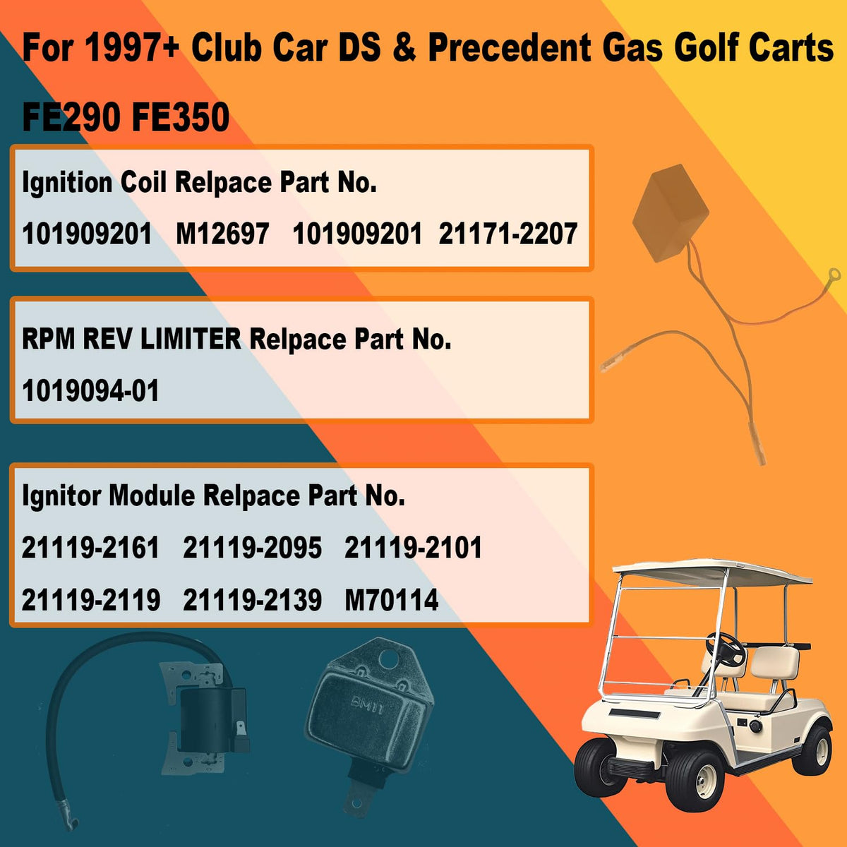 QINLANAP kit installed in Club Car engine bay showing restored ignition performance benefit