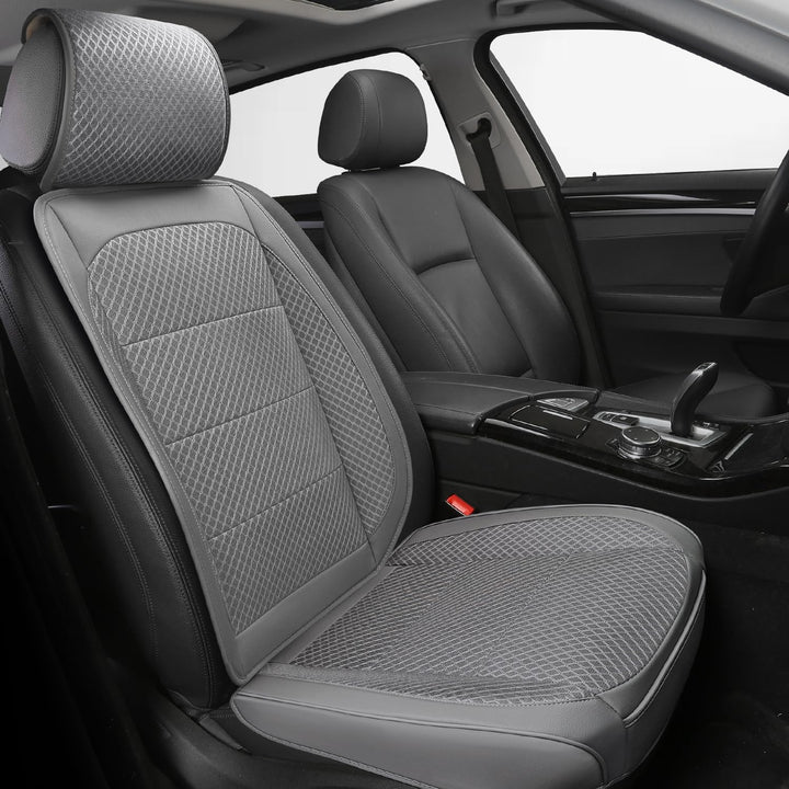 Qinlive front seat cover front view showing clean protection and cooling