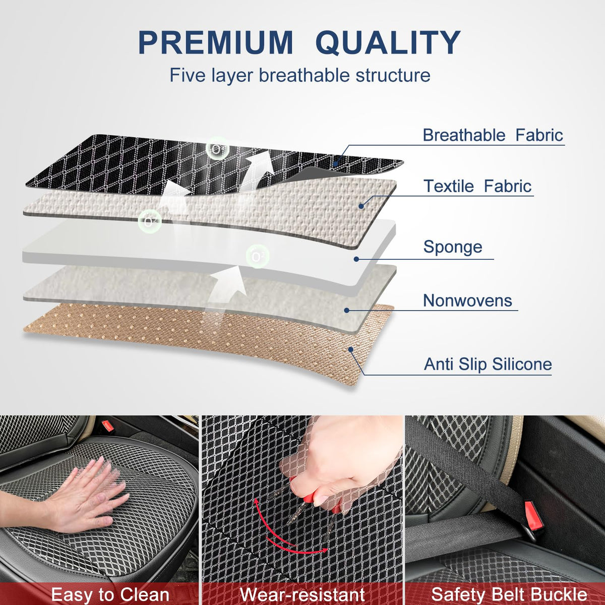 Qinlive non-slip gel bottom detail keeping cover secure and preventing sliding