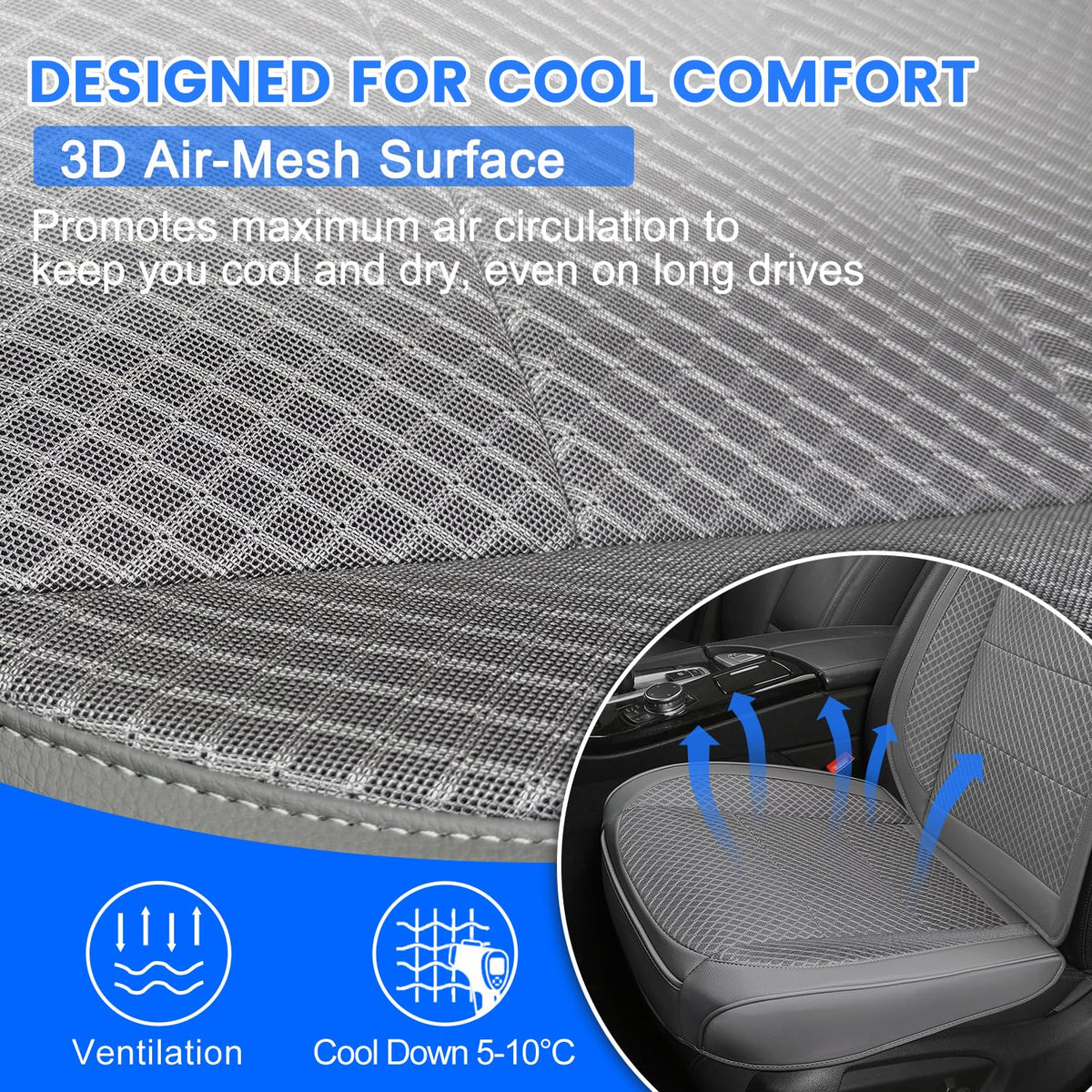 Qinlive non-slip gel bottom detail preventing sliding while driving