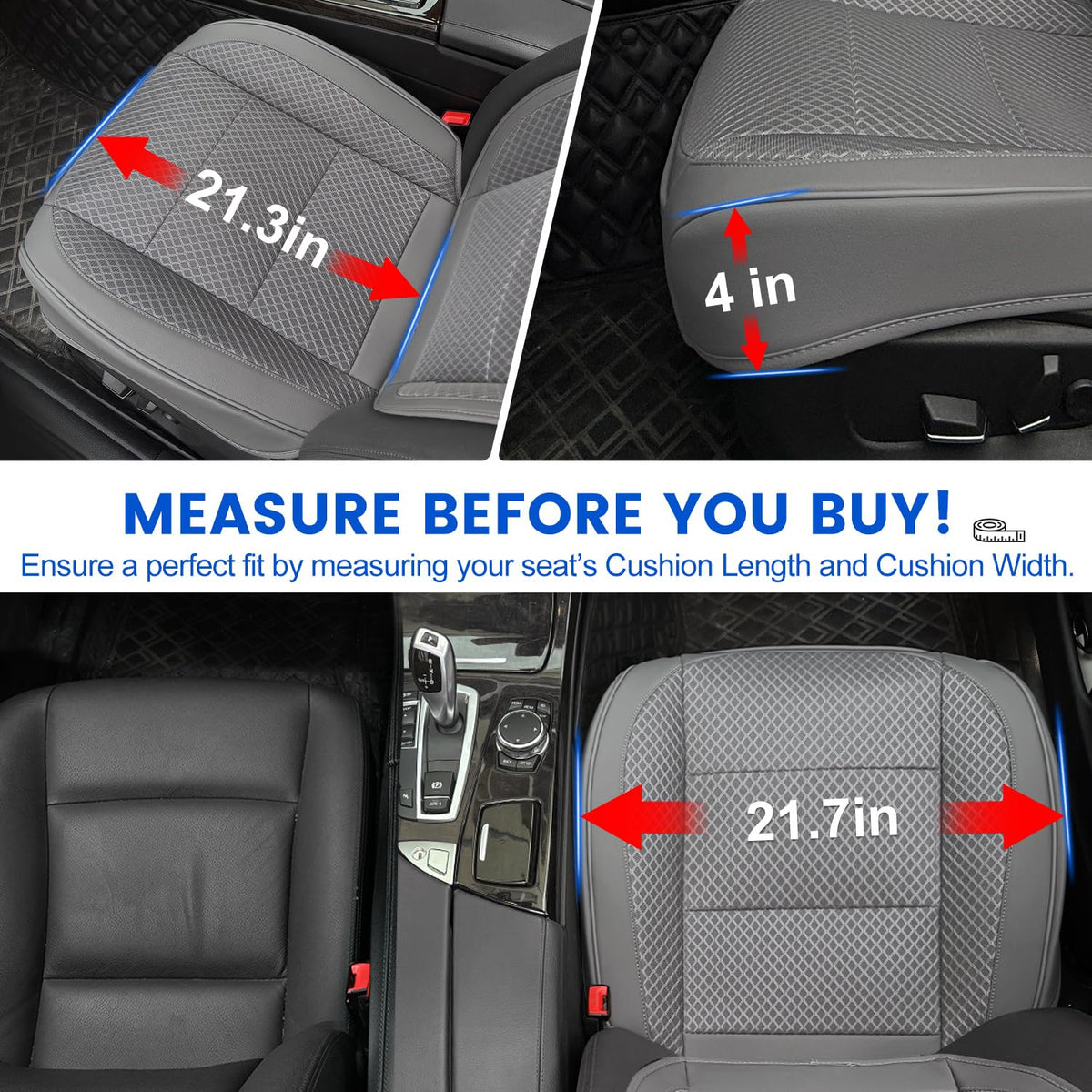 Qinlive side profile showing fit and scale on a car seat