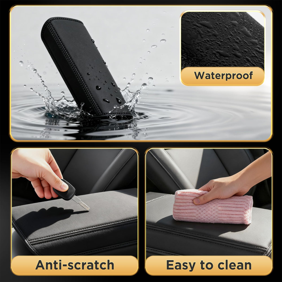 QINQINTU back view with high-friction dotted surface preventing cover slip