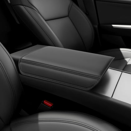 QINQINTU front view of center console cover showing sleek OEM match and protection