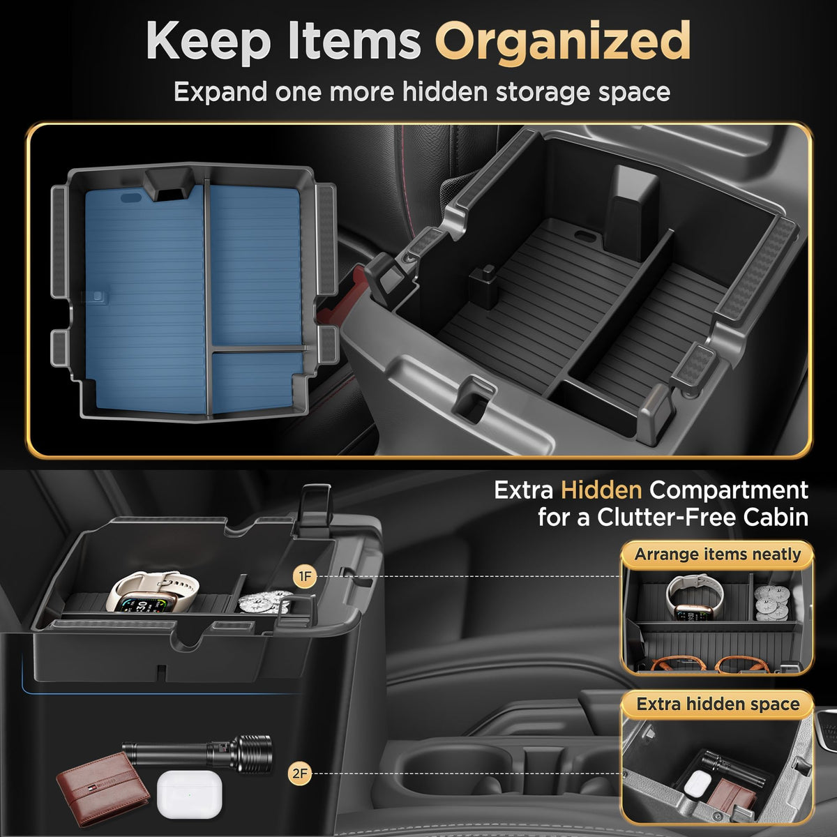 QINQINTU lifestyle view inside Jeep, improves interior tidiness