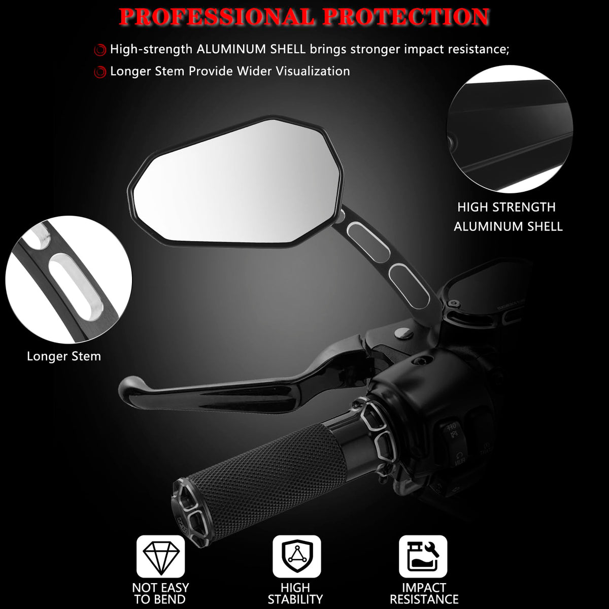 QIONGWEN mirror adjusted 360 degrees demonstrating precise angle control