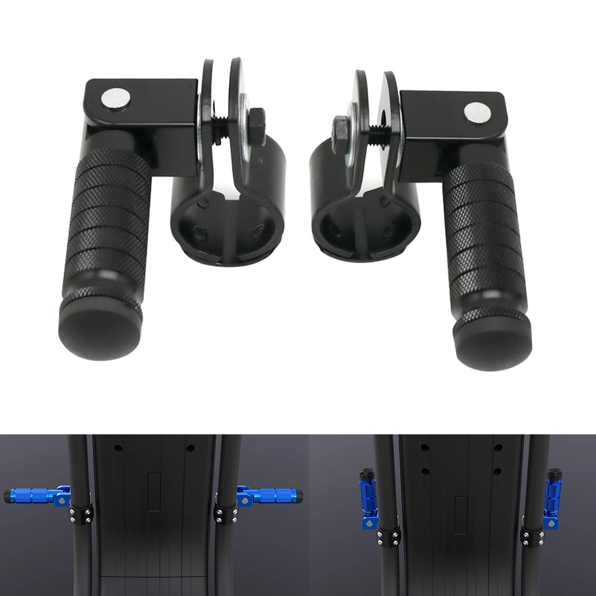 QIPECO front view of foldable foot peg showing shape and finish for durable support