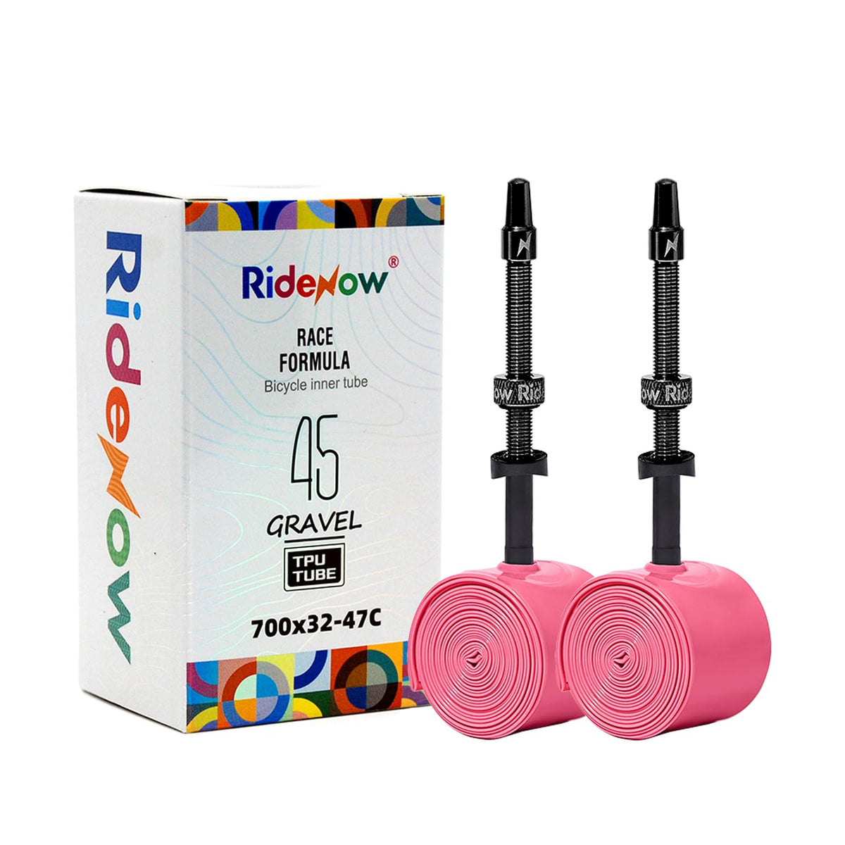 QITUEX front packaging showing two TPU tubes and included patch kit for quick spares