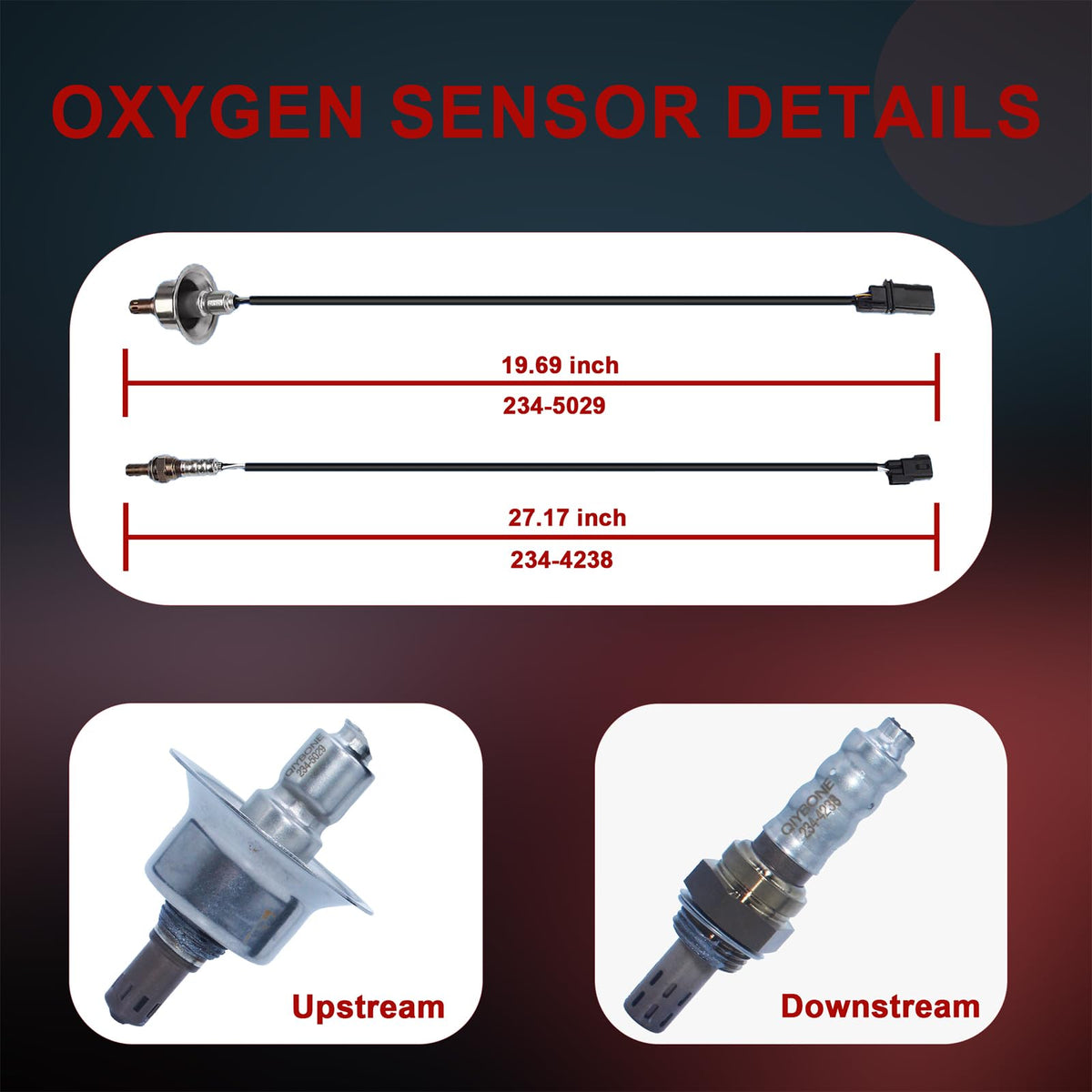 QIYBONE downstream sensor close-up showing heat-resistant tip and protection