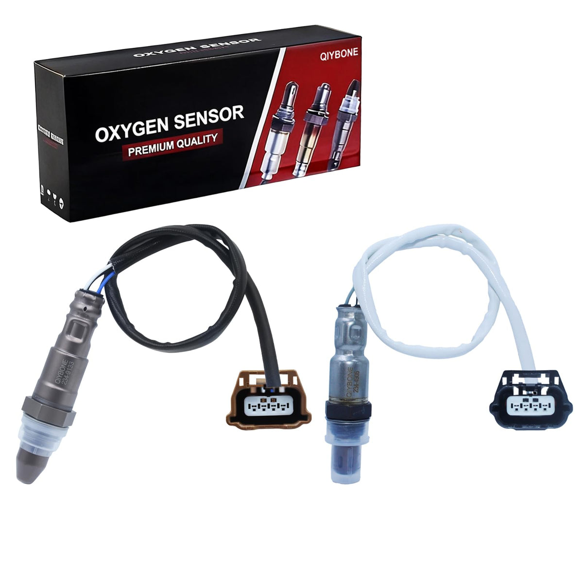 QIYBONE front packaging showing sensor pair and fitment benefit
