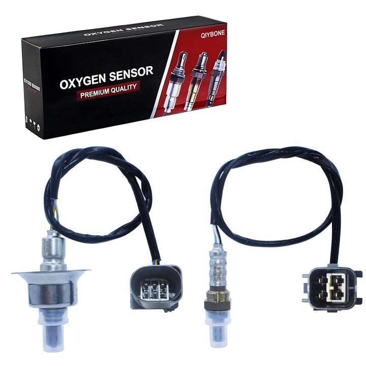 QIYBONE front packaging showing both oxygen sensors and fitment list benefits