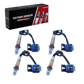 QIYBONE front packaging of 4-piece O2 sensor kit showing complete set and fitment benefit