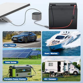 QKJCE battery clamp attached to vehicle battery for direct, converter-free power