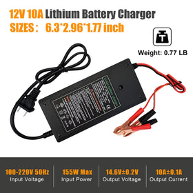 QKR charger connected to a 12V LiFePO4 battery, demonstrating fast charging in use