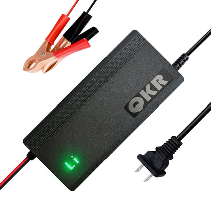 QKR charger front view showing ports and sturdy case, illustrating durability