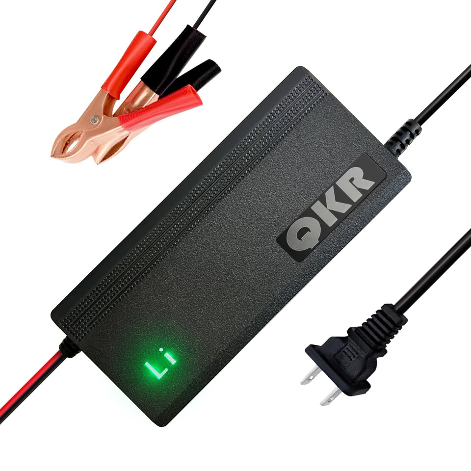 QKR charger front view showing ports and sturdy case, illustrating durability