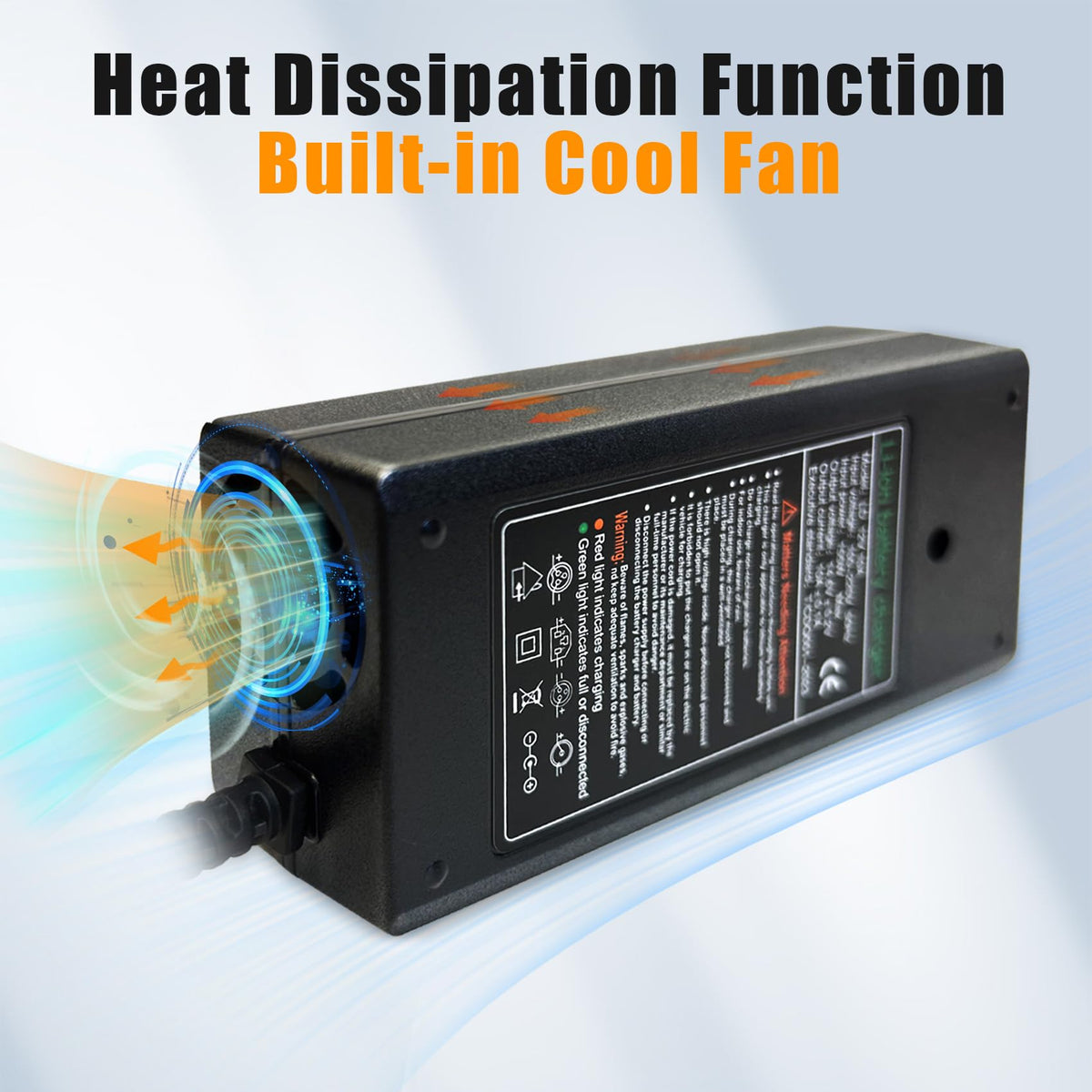 QKR side view highlighting cooling fan and vents, improving heat management