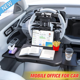 Qlhshop backseat mounted overview with kids using tray comfortably