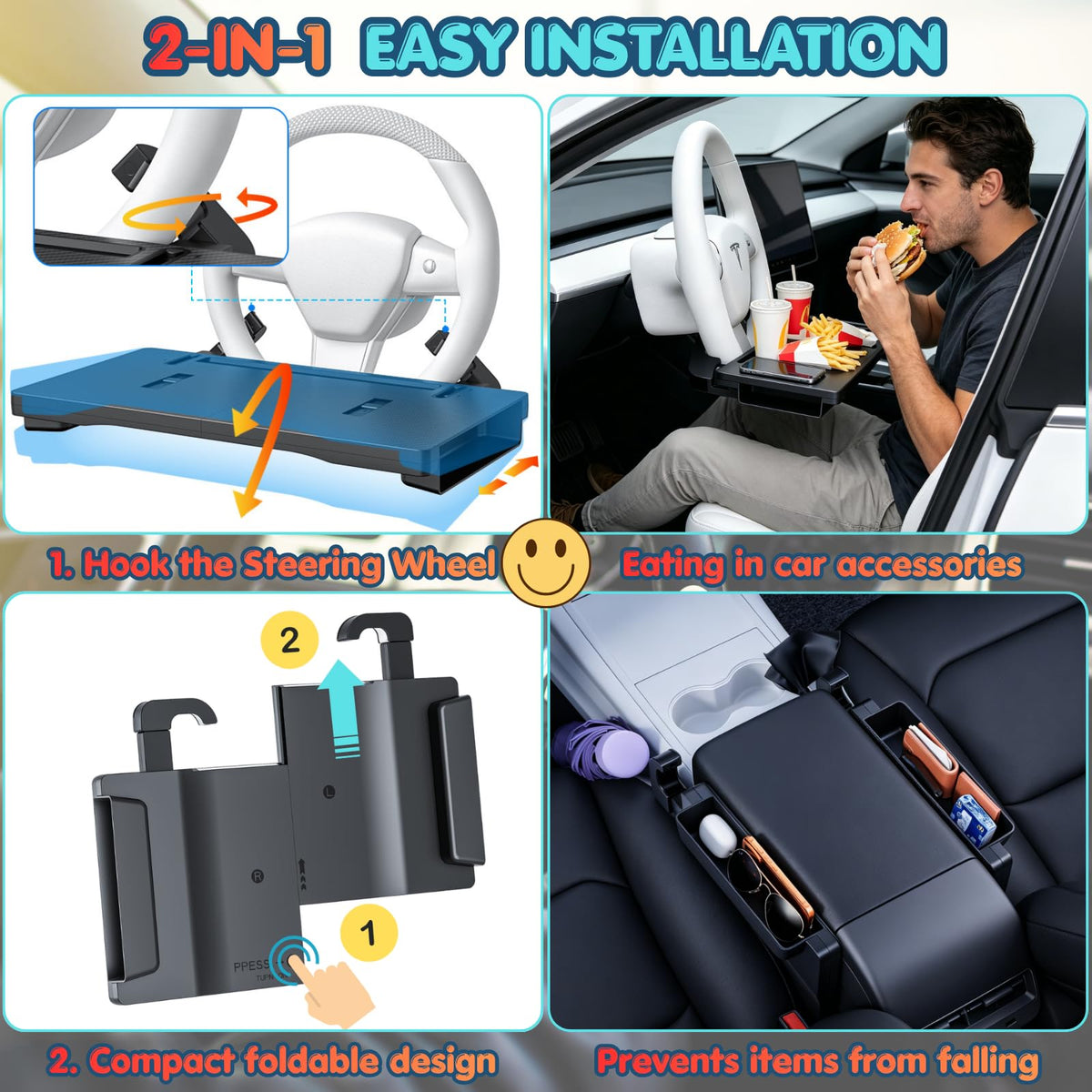 Qlhshop tray folded flat for compact storage and portability