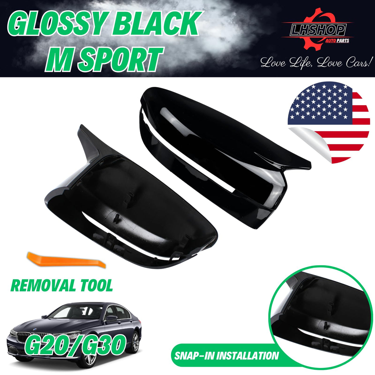 QLHshop side profile mounted on BMW showing improved sporty appearance