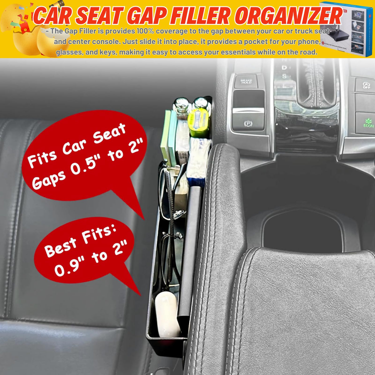 Qlhshop tray stowed between seat and console for compact storage