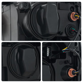 QLLUYTR rear wiring and connector detail, factory-style plugs for straightforward installation