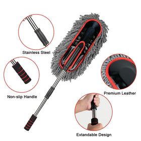 QLTUDN small duster cleaning car interior vents and protecting trim