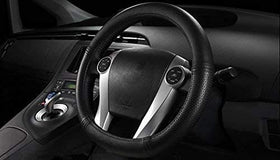Qmety installed on Toyota Prius steering wheel delivering custom fit and improved control