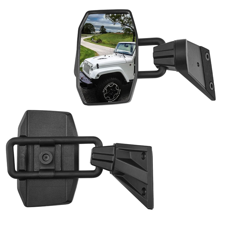 QMPARTS front view mounted mirrors showing clear rear visibility and stability