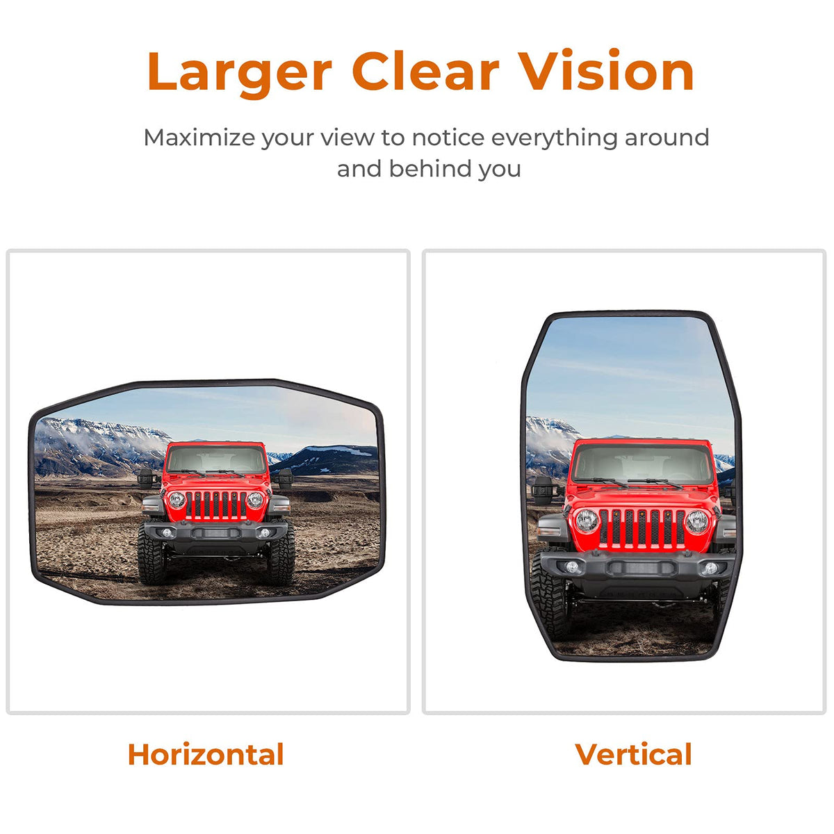 QMPARTS mirror installed during doors-off trail drive providing safer sightlines