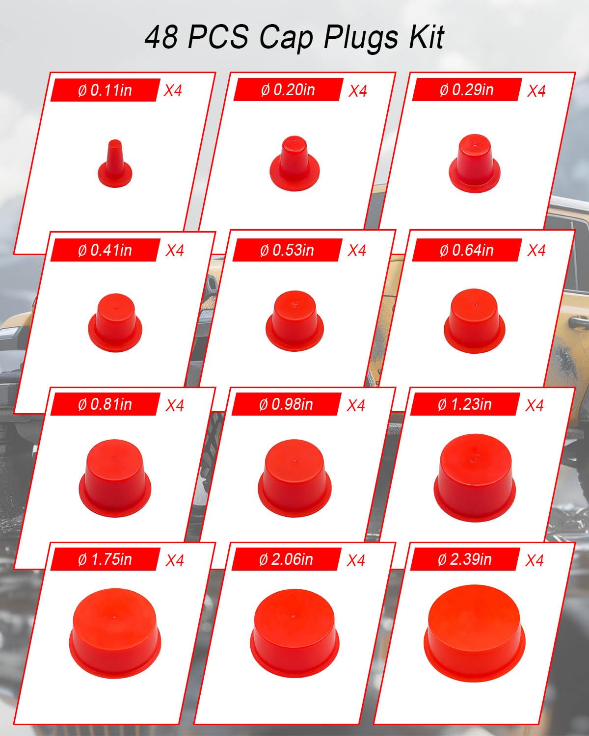 Qnbes spread of all plug sizes displaying diameter range for correct fit selection