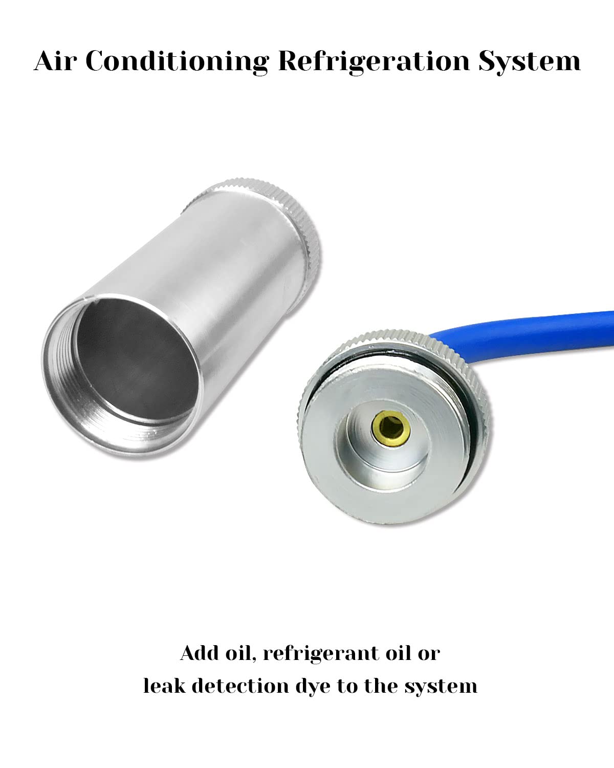 Qnbes injector injecting UV dye into car AC for leak detection benefit