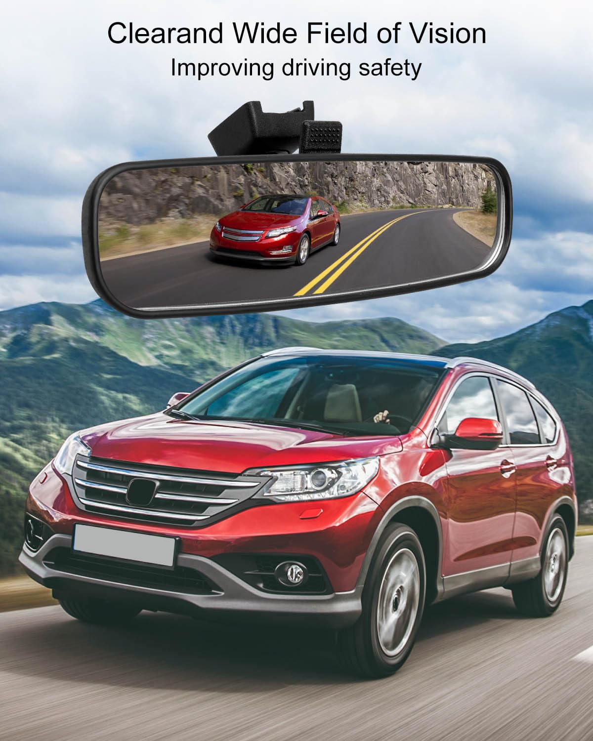 QNHEAY installed in Honda interior demonstrating restored sightline and safer rear monitoring