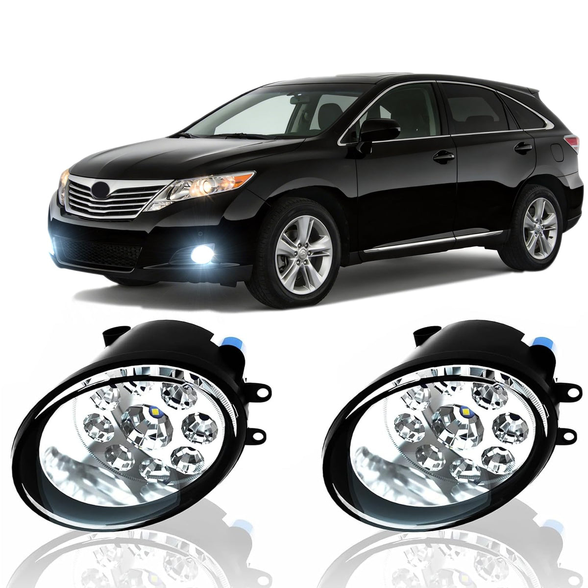 qobsos front view installed on Venza showing brighter road edge visibility