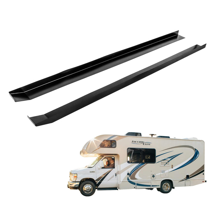 Qopaw front view of slide ski pair showing packaging and included left right pieces protecting floor