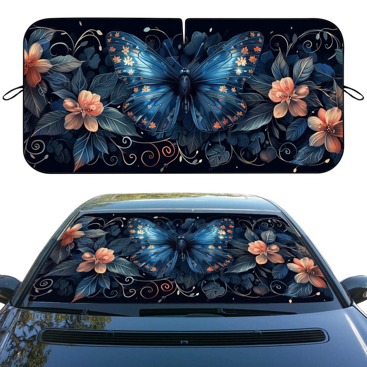 Qoueucc front view showing butterfly design and full windshield coverage benefit