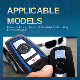 Qoutmcuy batteries beside BMW key on table illustrating readiness and peace of mind