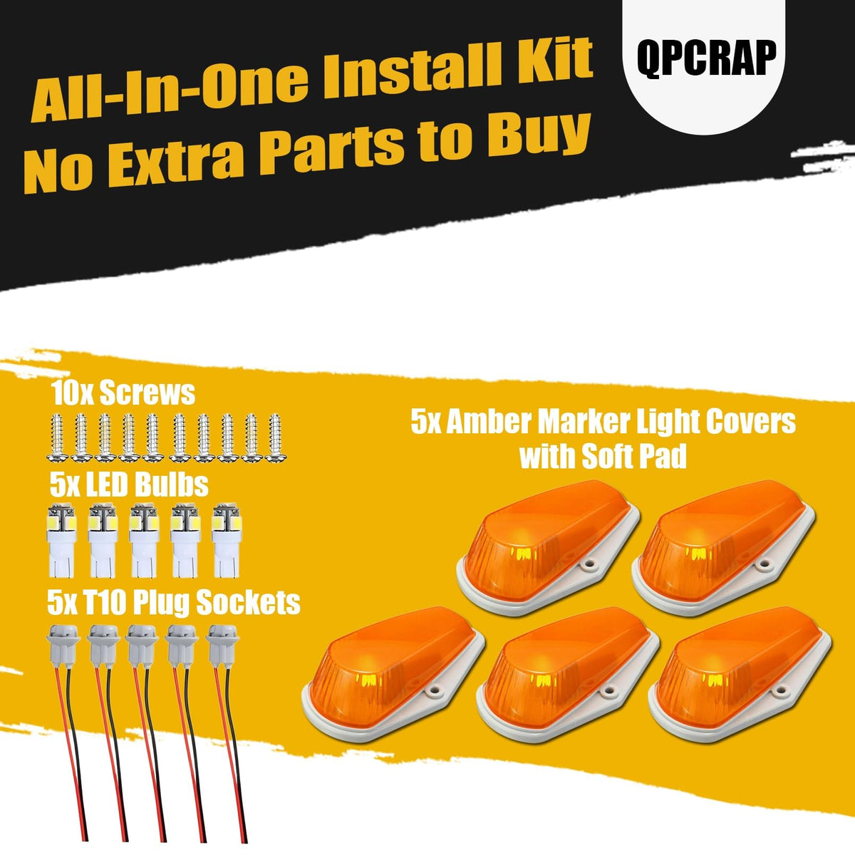 QPCRAP lights installed on OBS Ford roofline demonstrating accurate fitment