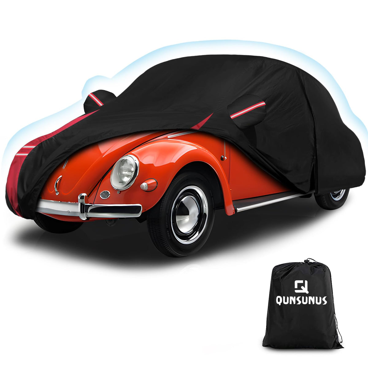 Q QUNSUNUS showing full front-fit on VW Beetle protecting paint