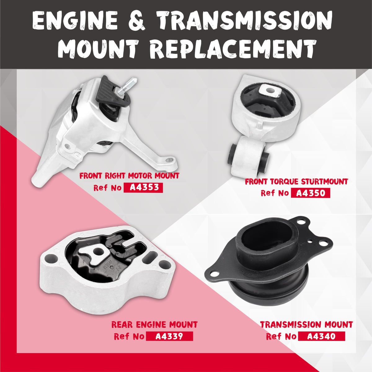 QRYIPPDM front right motor mount close-up highlighting corrosion-resistant finish