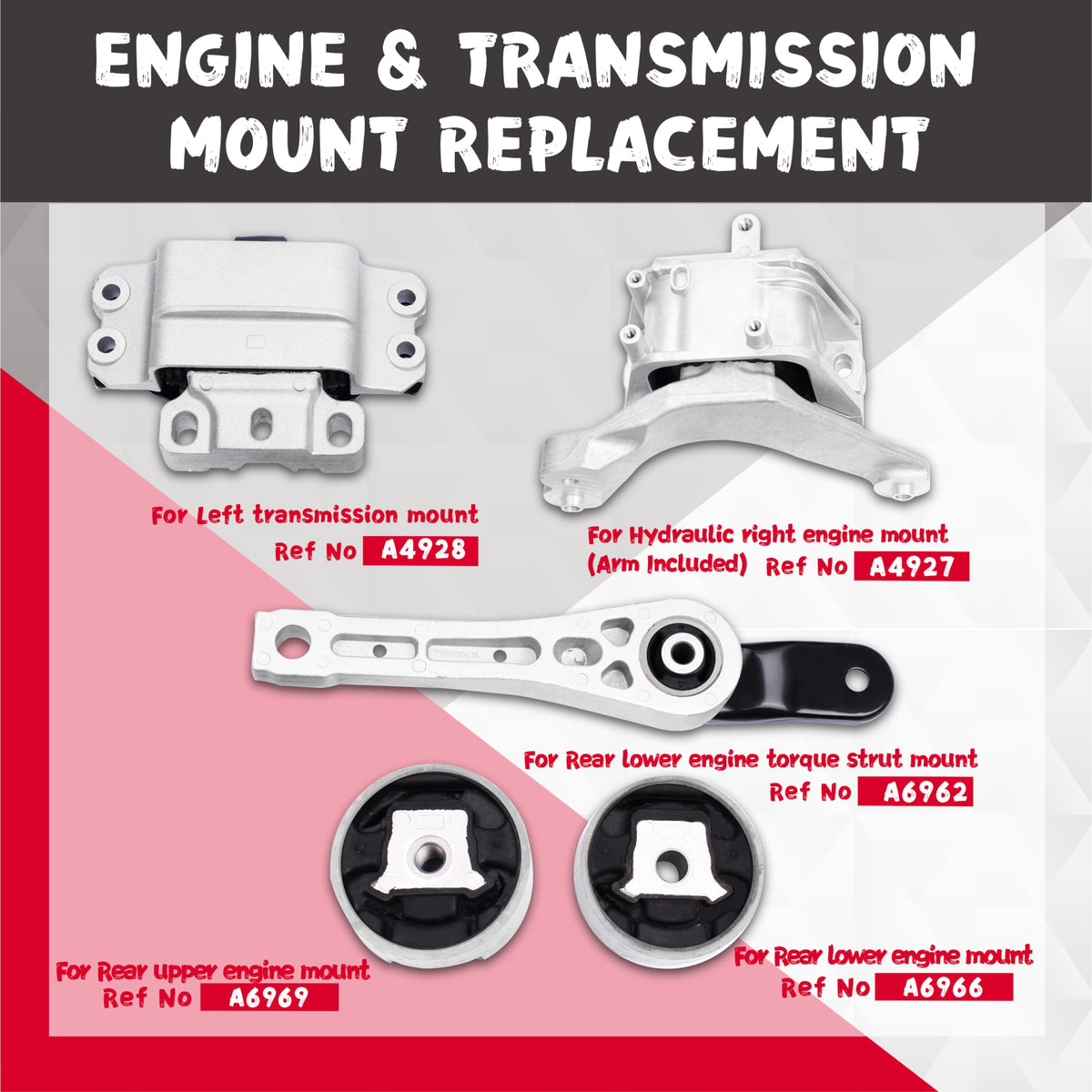 QRYIPPDM close-up of hydraulic right engine mount highlighting sealed damping benefit