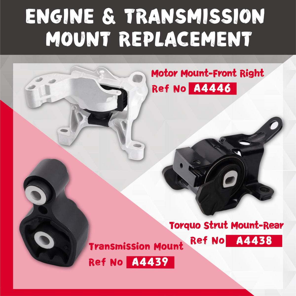 QRYIPPDM transmission mount top view displaying robust steel construction
